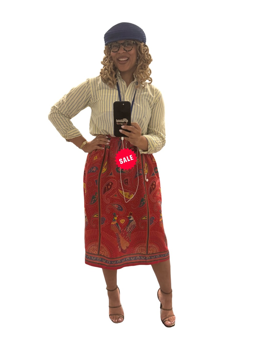 VINTAGE PAISLEY MIDI SKIRT